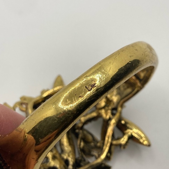 Rhinestone Crystal Dragonfly Brass Tone Metal Vintage Style AB - 7” / 2.1” D - Picture 4 of 7